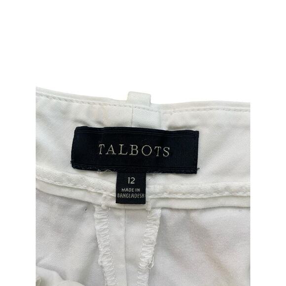 Talbots White Structured Flat Front Chino Short Size 12 - Picture 2 of 3